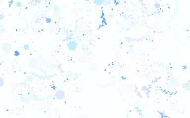 Light Blue, Red vector doodle pattern with flowers, roses.