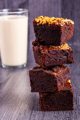 Brownies Cake with milk