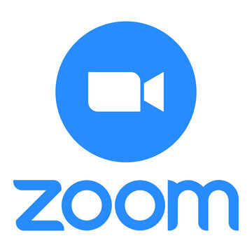 Zoom Video Communications. Zoom logo. Application for video communications with cloud platform for video and audio conferencing, chat, and webinars. Blue camera icon. Kyiv, Ukraine - June 8, 2020