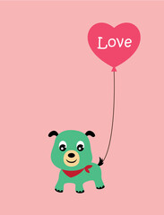cute puppy valentine greeting card