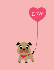 cute puppy valentine greeting card