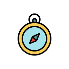 Fototapeta premium Compass, camping icon. Simple color with outline vector elements of camping icons for ui and ux, website or mobile application