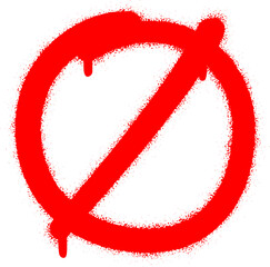 Spray NO graffiti (FORBIDDEN) sign on white background. © Dusan