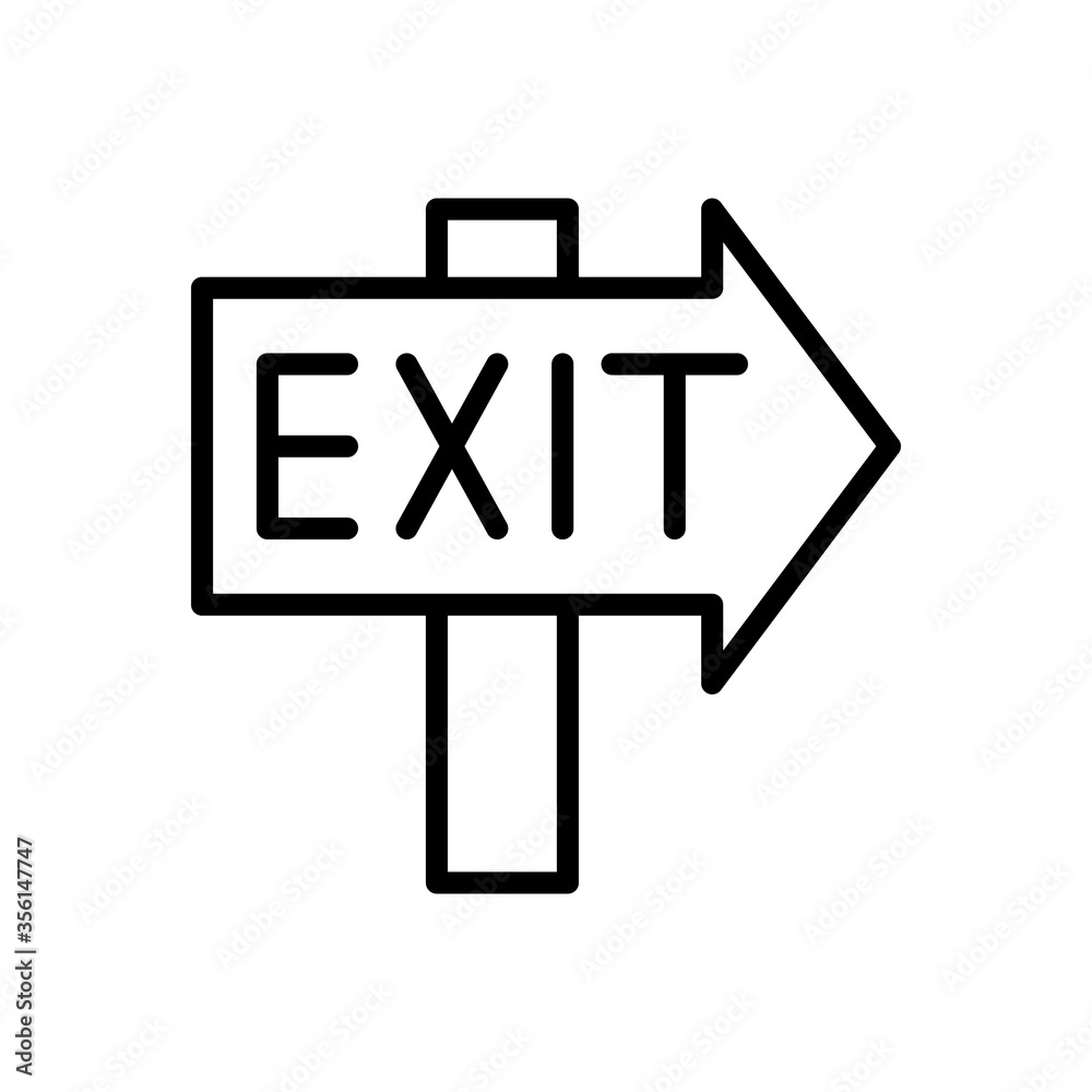 Poster sign, exit icon. simple line, outline vector elements of firefighters icons for ui and ux, website o