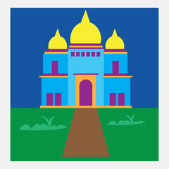 Unique mosque colorful icon design vector illustration