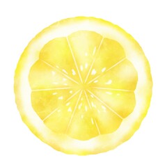 水彩タッチな輪切りレモン