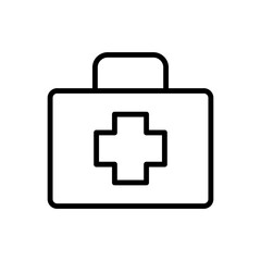 Obraz premium First aid kit, emergency icon. Simple line, outline vector elements of firefighters icons for ui and ux, website or mobile application