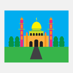 Unique mosque colorful icon design vector illustration