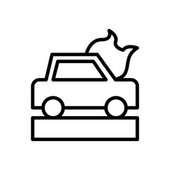 Obraz premium Car, fire icon. Simple line, outline vector elements of firefighters icons for ui and ux, website or mobile application
