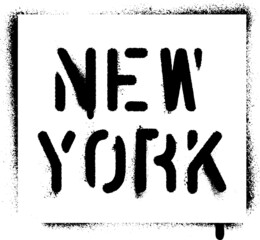 ''New York'' spray paint graffiti stencil.