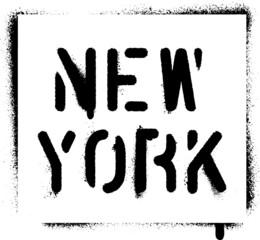 ''New York'' spray paint graffiti stencil. © Dusan