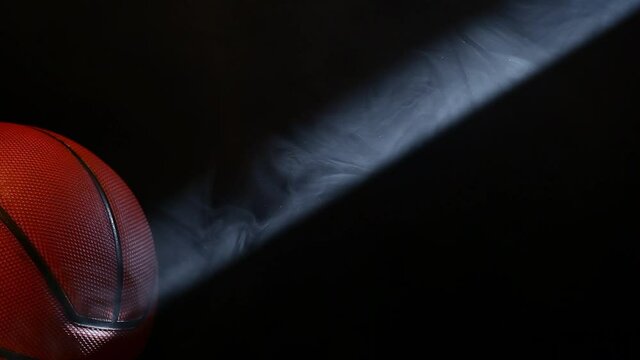 footage of basketball smoke dark background 