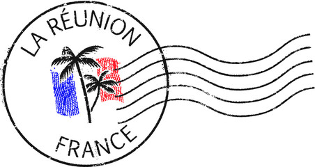 Postal stamp Reunion-France (french island and well-known tourist destination in the Indian ocean). © Dusan
