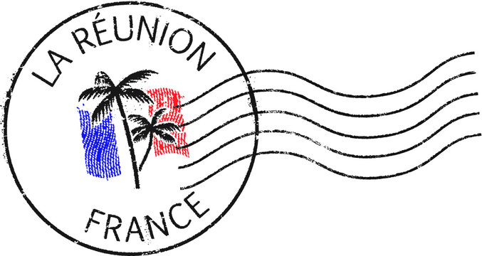 Postal stamp Reunion-France (french island and well-known tourist destination in the Indian ocean).