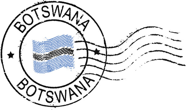 Postal grunge stamp 'Botswana'.