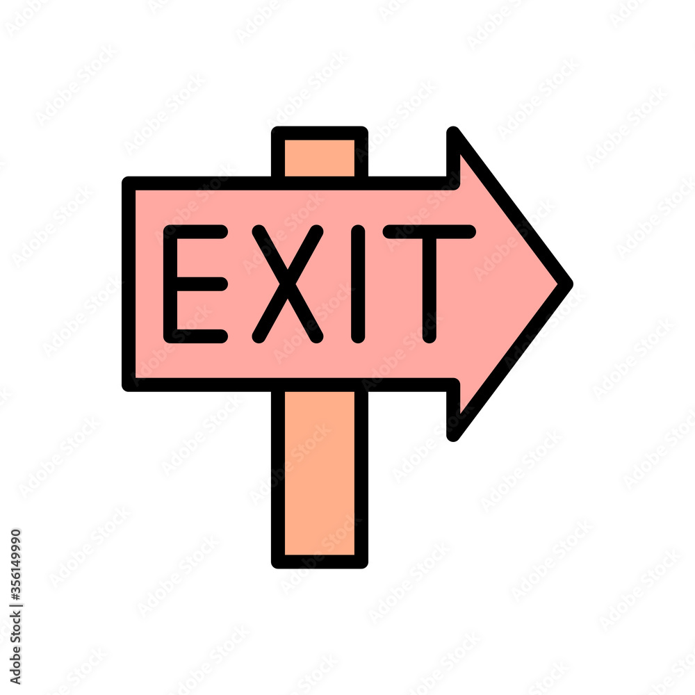 Poster sign, exit icon. simple color with outline vector elements of firefighters icons for ui and ux, webs