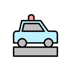 Car, siren icon. Simple color with outline vector elements of firefighters icons for ui and ux, website or mobile application