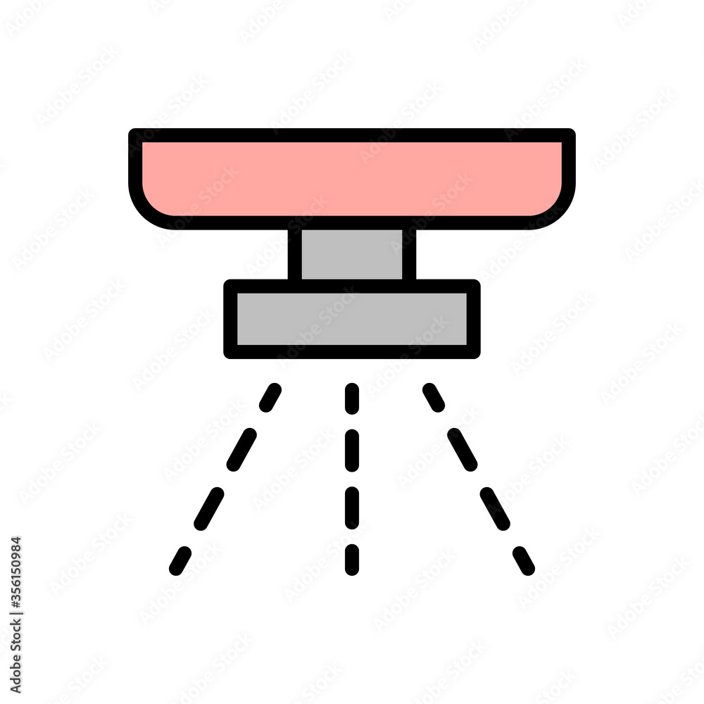 Poster fire detector icon. simple color with outline vector elements of firefighters icons for ui and ux, w