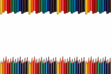 Blank background with colored pencils