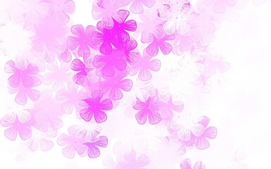 Light Pink vector abstract pattern with flowers