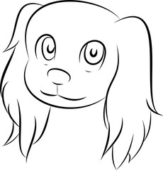 cute dog vector black and white