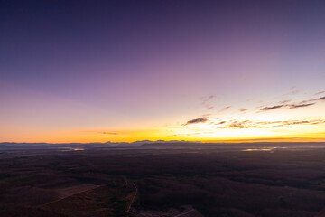 Beautiful sunrise at Three Rock Whale of Phu Sing mountain