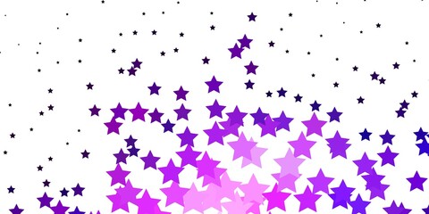 Dark Purple vector background with small and big stars. Blur decorative design in simple style with stars. Pattern for new year ad, booklets.