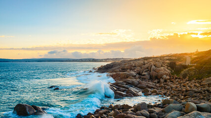 Port Elliot rugged coastline at sunset, Fleurieu Peninsula, South Australia