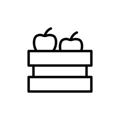 Box, apple icon. Simple line, outline vector elements of agriculture icons for ui and ux, website or mobile application