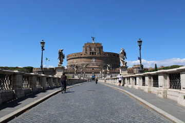 view of castle saint angelo rome italy