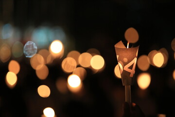 thousands of people attend the Tiananmen square 25th anniversary candlelight vigils in Victoria...