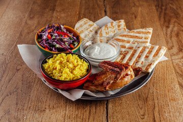 
lovely lunch on a wooden table