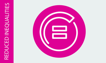 Reduced Inequalities. Sustainable Development Goals. SDG icon. Corporate social responsibility. Pictogram for ad, web, mobile app, promo. UI UX design element. Editable stroke. Logo. 