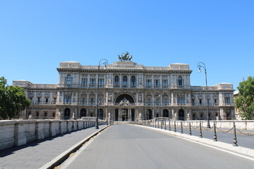 Fototapeta na wymiar view of building of Supreme Court of Cassation rome italy