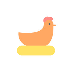 Hen, nest icon. Simple color vector elements of agriculture icons for ui and ux, website or mobile application