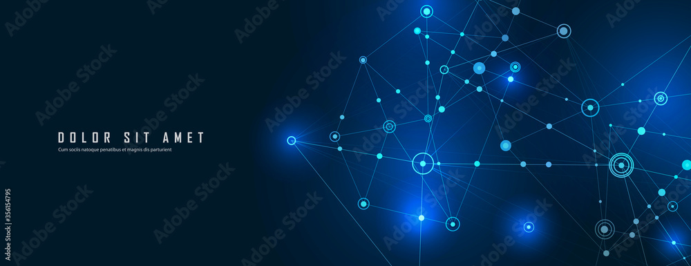 Fototapete Internet connection abstract sense of science and technology graphic design background. Vector illustration