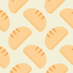 bread  Seamless Pattern Background Vector Design Isolated on Color Background