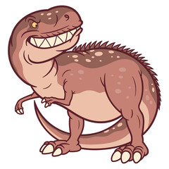 Cartoon brown Tyrannosaurus