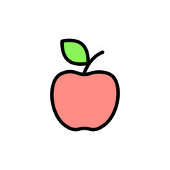 Apple, fruit icon. Simple color with outline vector elements of agriculture icons for ui and ux, website or mobile application