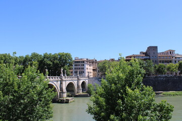Fototapeta premium scenic view of river tiber in rome italy