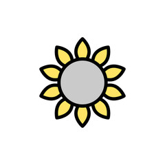Sunflower, flower icon. Simple color with outline vector elements of agriculture icons for ui and ux, website or mobile application
