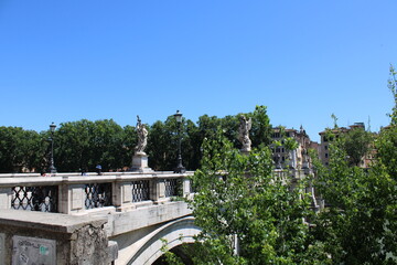 Fototapeta na wymiar scenic view of river tiber in rome italy