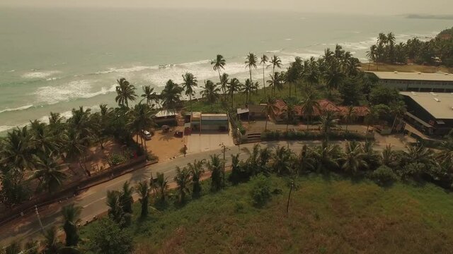 Dikwella Coast Rd Sri Lanka Drone Aerial View