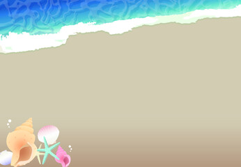 砂浜と海の背景素材