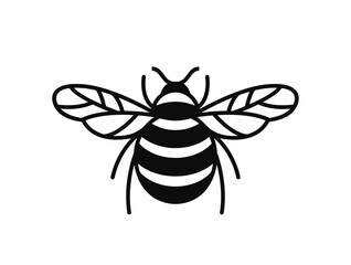 Bumblebee logo. Isolated bumblebee on white background. Wasp