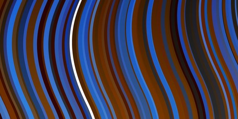 Light Blue, Yellow vector layout with wry lines. Colorful abstract illustration with gradient curves. Template for your UI design.