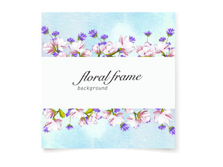 Beautiful cherry blossom wedding invitation template