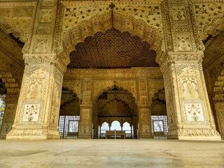 Diwan-e-khas inside of Red Fort at  Delhi, India