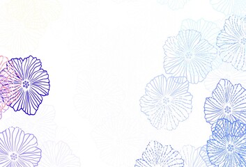 Light Blue, Yellow vector elegant wallpaper with leaves.