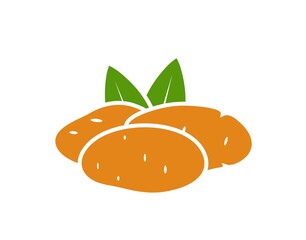 Potato logo. Isolated potato on white background